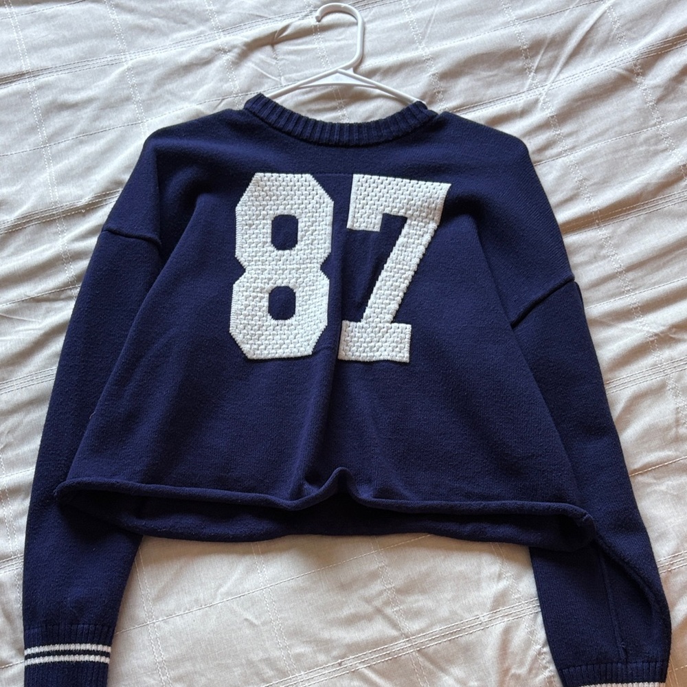 Aeropostale Navy Blue Sweater with White Number